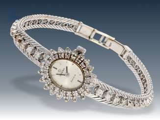 Watch: a very decorative and very rare vintage Omega jewelry watch with diamonds, 18K white gold Watch: a very decorative and very rare vintage Omega jewelry watch with diamonds, 18K white gold