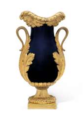 A FRENCH ORMOLU-MOUNTED BLUE-GROUND CHINESE PORCELAIN VASE A FRENCH ORMOLU-MOUNTED BLUE-GROUND CHINESE PORCELAIN VASE