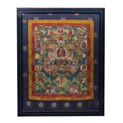 Grosses Thangka eines Mandala. TIBET, 20. Jahrhundert. Grosses Thangka eines Mandala. TIBET, 20. Jahrhundert.