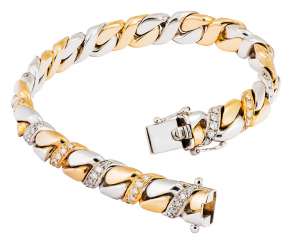 Bicolores gold bracelet with diamonds Bicolores gold bracelet with diamonds
