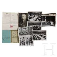 HJ-Obergebietsführer Willi Blomquist - 13 photos of the Associated Press Berlin, 1940 as well as 26 official photos "Obligation of the Youth", The Hague, 1943, service passport and letter as special representative of the Westwall construction te HJ-Obergebietsführer Willi Blomquist - 13 photos of the Associated Press Berlin, 1940 as well as 26 official photos "Obligation of the Youth", The Hague, 1943, service passport and letter as special representative of the Westwall construction te