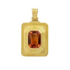 UNIQUE handmade pendant / brooch with octagonal citrine UNIQUE handmade pendant / brooch with octagonal citrine