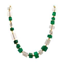 Necklace out of polished emerald crystals Necklace out of polished emerald crystals