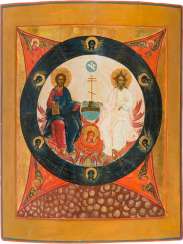 A MONUMENTAL ICON OF THE HOLY TRINITY (NEW TESTAMENT TYPE) A MONUMENTAL ICON OF THE HOLY TRINITY (NEW TESTAMENT TYPE)