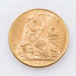 Peru/Gold - 100 Soles 1965, Libertad, ss+, Peru/Gold - 100 Soles 1965, Libertad, ss+,