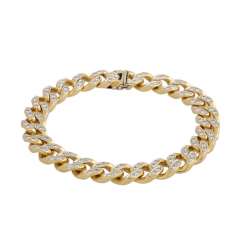 Bracelet in the tank pattern compl. paved with brilliant-cut diamonds, Bracelet in the tank pattern compl. paved with brilliant-cut diamonds,