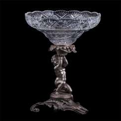 Silver vase with vigorou Silver vase with vigorou