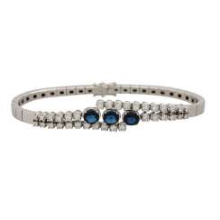 Bracelet with 3 sapphires together approx. 1.5 ct, Bracelet with 3 sapphires together approx. 1.5 ct,