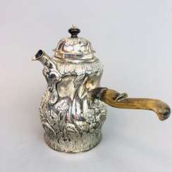 Extraordinary chocolate pot: Rococo, 1747 dated, Dresden, silver. Extraordinary chocolate pot: Rococo, 1747 dated, Dresden, silver.
