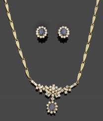 Classic Parure with sapphire and diamond trim Classic Parure with sapphire and diamond trim