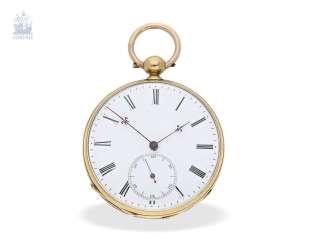 Pocket watch: early, high fine Lepine with chronometer escapement, Switzerland, around 1850 Pocket watch: early, high fine Lepine with chronometer escapement, Switzerland, around 1850