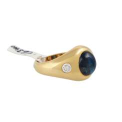 Ring mit ovalem Saphircabochon, ca. 7 ct Ring mit ovalem Saphircabochon, ca. 7 ct