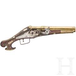 Rare mortar wheellock pistol with bronze barrel, Nuremberg, around 1590 Rare mortar wheellock pistol with bronze barrel, Nuremberg, around 1590