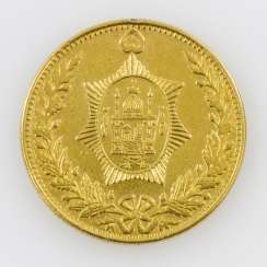 Afghanistan/Gold - 5 Amani 1920, Amanullah, ss., Henkelspur Afghanistan/Gold - 5 Amani 1920, Amanullah, ss., Henkelspur