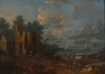 Baets, Marc: coastal landscape with Burgr Baets, Marc: coastal landscape with Burgr