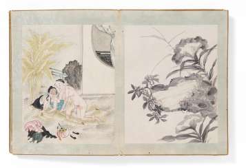 Leporello with 18 erotic and 18 ink paintings Leporello with 18 erotic and 18 ink paintings