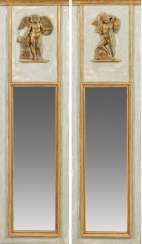Pair of large Louis XVI style pillar mirrors Pair of large Louis XVI style pillar mirrors