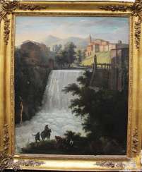 Italian Artist around 1800, waterfall, oil canvas, framed Italian Artist around 1800, waterfall, oil canvas, framed