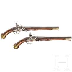 A pair of long flintlock pistols, Balkan Turkish, 19th century A pair of long flintlock pistols, Balkan Turkish, 19th century