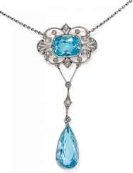 Aquamarin-Diamant-Collier. Aquamarin-Diamant-Collier.
