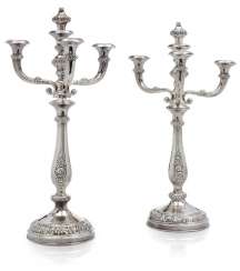 Pair Of Silver Candelabra Pair Of Silver Candelabra