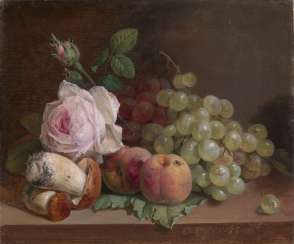 TOROPOV, FOMA (1821-1898) Still Life with Roses and Mushrooms , signed and dated 1886. TOROPOV, FOMA (1821-1898) Still Life with Roses and Mushrooms , signed and dated 1886.
