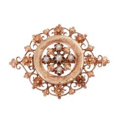 Brooch with 5 pearls from the green currently, Brooch with 5 pearls from the green currently,