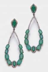 Pair of Russian emerald earrings Pair of Russian emerald earrings
