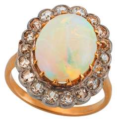 Belle Époque entourage ring with opal and diamonds Belle Époque entourage ring with opal and diamonds