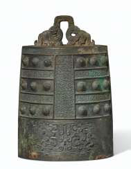 A FINELY CAST BRONZE BELL, BO A FINELY CAST BRONZE BELL, BO