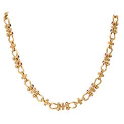 Gliederkette mit Rubinen und Saphiren Gliederkette mit Rubinen und Saphiren