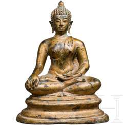 Bouddha en bronze serti de laque d'or, Asie du Sud-Est Bouddha en bronze serti de laque d'or, Asie du Sud-Est