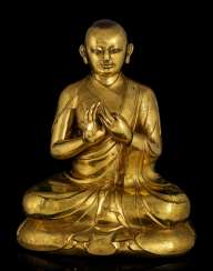 Large and fine Bronze of a fire-gilded Lama Large and fine Bronze of a fire-gilded Lama