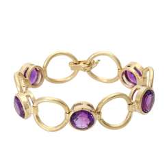 Bracelet set with 5 fine amethysts, Bracelet set with 5 fine amethysts,