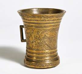 Single-handle mortar with rich engraving. Dated 1783 Single-handle mortar with rich engraving. Dated 1783