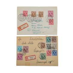 Allied occupation AT the Post, 2 registered remote letters Allied occupation AT the Post, 2 registered remote letters
