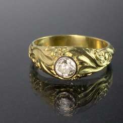 Exclusive brilliant solitaire ring: 0.6 - 0.65 carat, White/yellow gold 585/14 K, high-quality goldsmith and engraver work. Exclusive brilliant solitaire ring: 0.6 - 0.65 carat, White/yellow gold 585/14 K, high-quality goldsmith and engraver work.