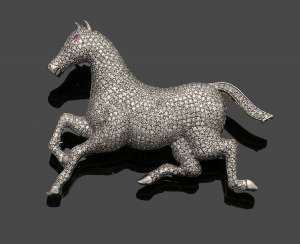 Russian animal brooch with diamonds Russian animal brooch with diamonds
