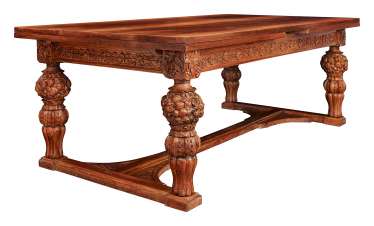 Prince-Bishop's extending table with carved vines Prince-Bishop's extending table with carved vines
