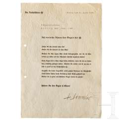 SS-Oberführer Karl Herwig - award certificate to the SS-Degen and seal ring SS-Oberführer Karl Herwig - award certificate to the SS-Degen and seal ring