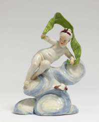 Putto in clouds with pigeon Höchst, around 1760, model probably by Laurentius Russinger Putto in clouds with pigeon Höchst, around 1760, model probably by Laurentius Russinger