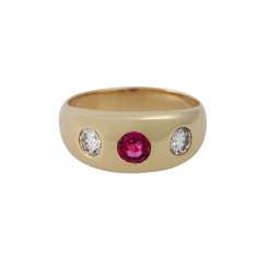 Band ring with 2 brilliant-cut diamonds of approximately 0.9 ct, Band ring with 2 brilliant-cut diamonds of approximately 0.9 ct,