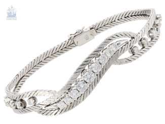 Bracelet: vintage diamonds, approximately 1.5 ct, very fine, brilliant, high-quality crafted from 18K white gold Bracelet: vintage diamonds, approximately 1.5 ct, very fine, brilliant, high-quality crafted from 18K white gold