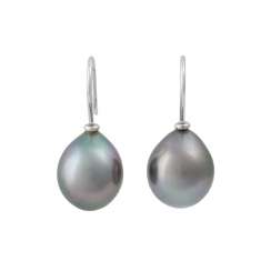 JACOBI earrings with Tahitian pearls in drop shape, JACOBI earrings with Tahitian pearls in drop shape,