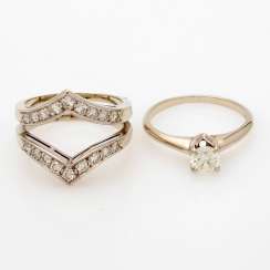 Ladies ring white gold 14 K, 2-piece Ladies ring white gold 14 K, 2-piece