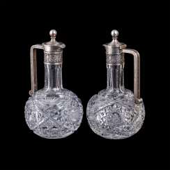 Pair of crystal decanters. Faberge Pair of crystal decanters. Faberge