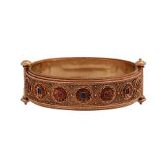 Bangle from the historicism with 4 rubies and 3 sapphires, Bangle from the historicism with 4 rubies and 3 sapphires,