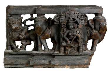Goddess Laksmi between the lions and the elephants Goddess Laksmi between the lions and the elephants