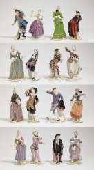 Complete series of 16 figures of the Commedia dell' Arte Complete series of 16 figures of the Commedia dell' Arte