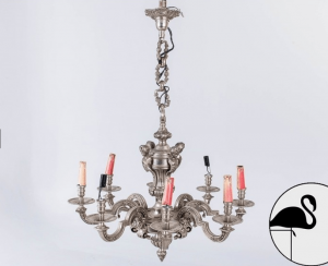 Chandelier XX century Bronze; Silver Chandelier XX century Bronze; Silver